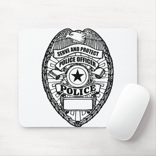 警察バッジ-汎用 マウスパッド (マウス)