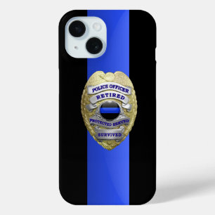 警察バッジ – 薄い青い線 iPhone 15ケース