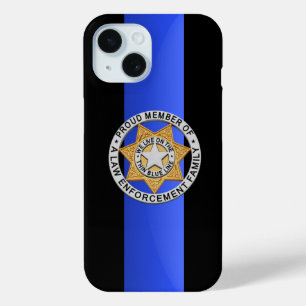 警察バッジ – 薄い青い線 iPhone 15ケース