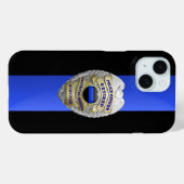 警察バッジ – 薄い青い線 Case-Mate iPhoneケース (裏面 (横))