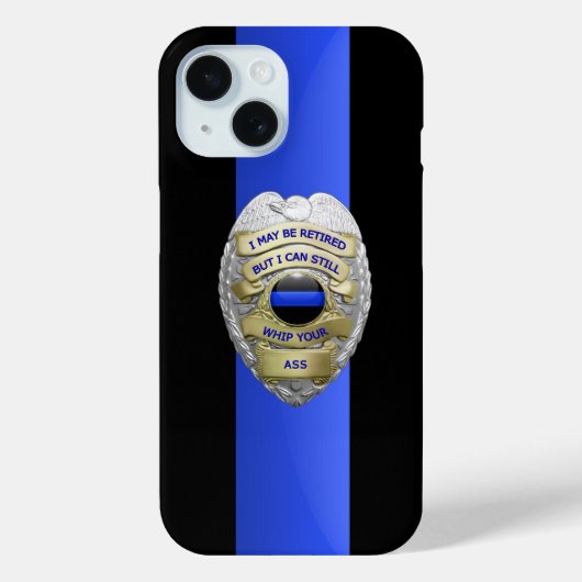 警察バッジ – 薄い青い線 Case-Mate iPhoneケース (裏面)