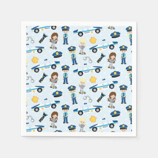 警察パターン スタンダードカクテルナプキン (正面)