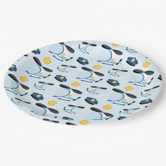 警察パターン ペーパープレート (アングル)