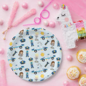 警察パターン ペーパープレート (パーティー)