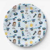 警察パターン ペーパープレート (正面)