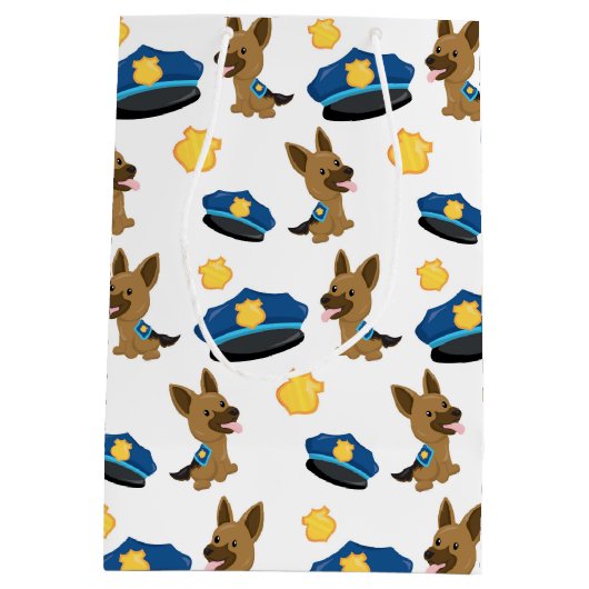 警察パターン ミディアムペーパーバッグ (裏面)