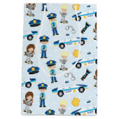 警察パターン ミディアムペーパーバッグ (裏面)