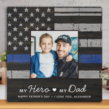 警察パパシンブルーラインカスタム写真父の日