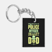 警察パパ |法執行 |父の日 キーホルダー (正面左)