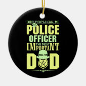 警察パパ |法執行 |父の日 セラミックオーナメント (正面)