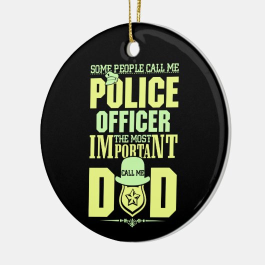 警察パパ |法執行 |父の日 セラミックオーナメント (左)