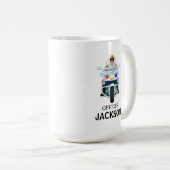 警察パーソナライズされたバイク将校コーヒーマグ コーヒーマグカップ (正面右)