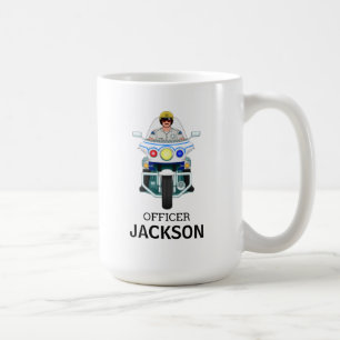 警察パーソナライズされたバイク将校コーヒーマグ コーヒーマグカップ