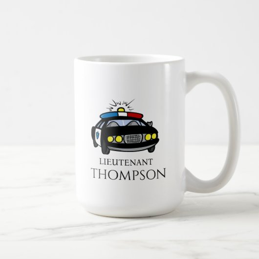 警察パーソナライズされた中尉コーヒー・マググ コーヒーマグカップ (右)