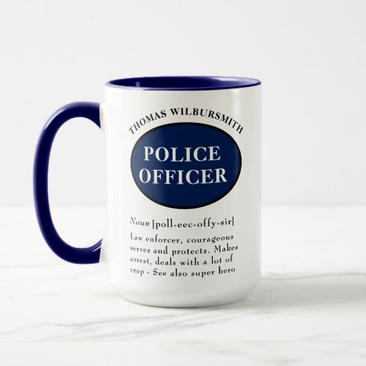 警察パーソナライズされた士定義マグ マグカップ (左)