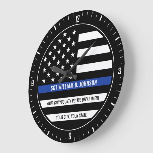 警察パーソナライズされた官名法執行機関 ラージ壁時計 (傾斜)