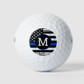 警察パーソナライズされた法執行機関シンブルーライン ゴルフボール (正面)