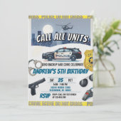 警察パーソナライズされた誕生日会 招待状 (スタンド正面)