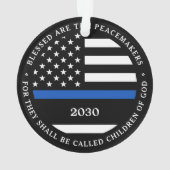 警察パーソナライズされた警賛美官Thin Blue Line オーナメント (裏面)