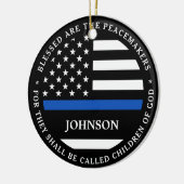 警察パーソナライズされた警賛美官Thin Blue Line セラミックオーナメント (左)