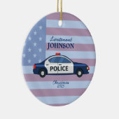 警察パーソナライズされた車のクリスマスオーナメント セラミックオーナメント (右)