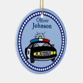 警察パーソナライズされた車のクリスマスオーナメント セラミックオーナメント (右)