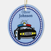 警察パーソナライズされた車のクリスマスオーナメント セラミックオーナメント (左)