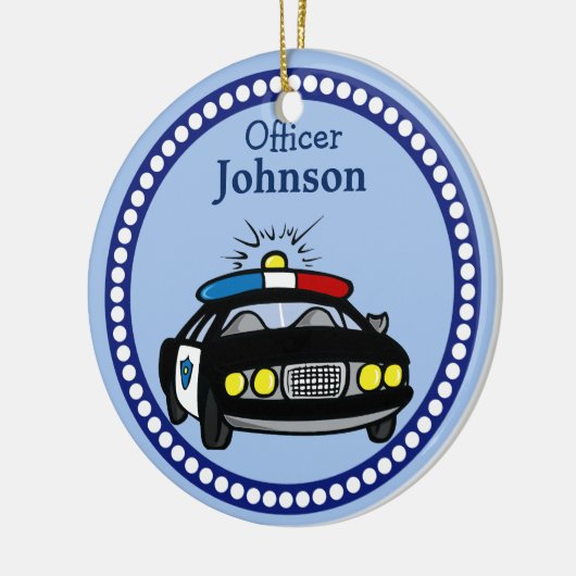 警察パーソナライズされた車のクリスマスオーナメント セラミックオーナメント (左)