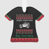 警察パーソナライズされた車の醜いクリスマス オーナメント (裏面)