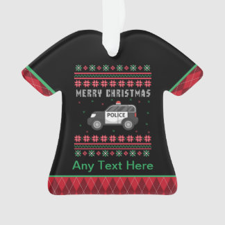 警察パーソナライズされた車の醜いクリスマス オーナメント