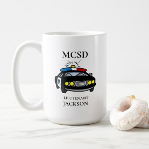 警察パーソナライズされた車警官 コーヒーマグカップ