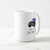 警察パーソナライズされた車警官 コーヒーマグカップ (正面右)