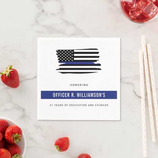 警察パーソナライズされた退職お祝い スタンダードカクテルナプキン (インサイチュ)