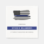 警察パーソナライズされた退職お祝い スタンダードカクテルナプキン (正面)