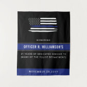 警察パーソナライズされた退職お祝い タペストリー (正面)