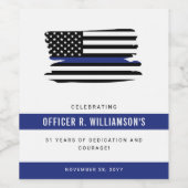 警察パーソナライズされた退職お祝い ワインラベル (シングルラベル)