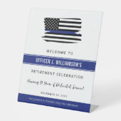 警察パーソナライズされた退職お祝い 台座サイン (正面)