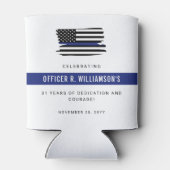 警察パーソナライズされた退職お祝い 缶クーラー (裏面)