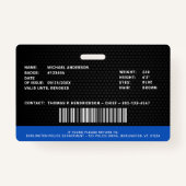 警察パーソナライズされたID法執行機関 バッジ (裏面)