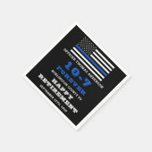 警察パーティーシンブルーラインハッピーリタイア スタンダードカクテルナプキン (角)