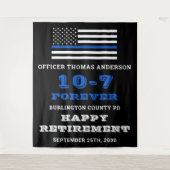 警察パーティーシンブルーラインハッピーリタイア タペストリー (正面)