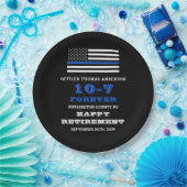 警察パーティーシンブルーラインハッピーリタイア ペーパープレート (パーティー)