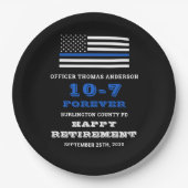 警察パーティーシンブルーラインハッピーリタイア ペーパープレート (正面)