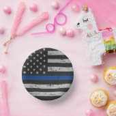 警察パーティーシンブルーラインヴィンテージ国旗 ペーパーボウル (パーティー)