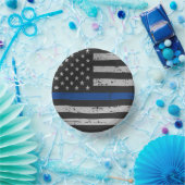 警察パーティーシンブルーラインヴィンテージ国旗 ペーパーボウル (パーティー)