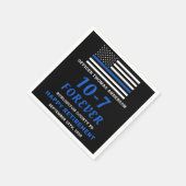 警察パーティーシンブルーライン10-7ハッピーリタイア スタンダードカクテルナプキン (角)