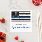 警察パーティーシン・ブルー・ラインおめでとう スタンダードカクテルナプキン (インサイチュ)