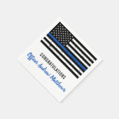 警察パーティーシン・ブルー・ラインおめでとう スタンダードカクテルナプキン (角)