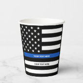 警察パーティーパーソナライズされたの細い青い線 紙コップ (裏面)