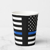 警察パーティーパーソナライズされたの細い青い線 紙コップ (右)